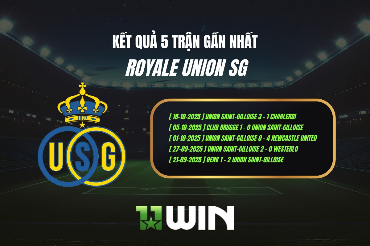Kết quả 5 trận gần nhất Royale Union SG - 11WIN